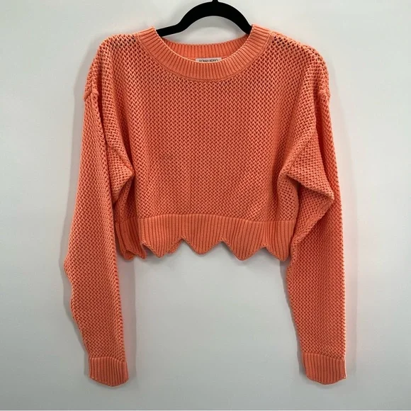 Ronny Kobo Knit Sweater Pullover Pastel Orange Long Sleeve Small - Picture 4 of 8